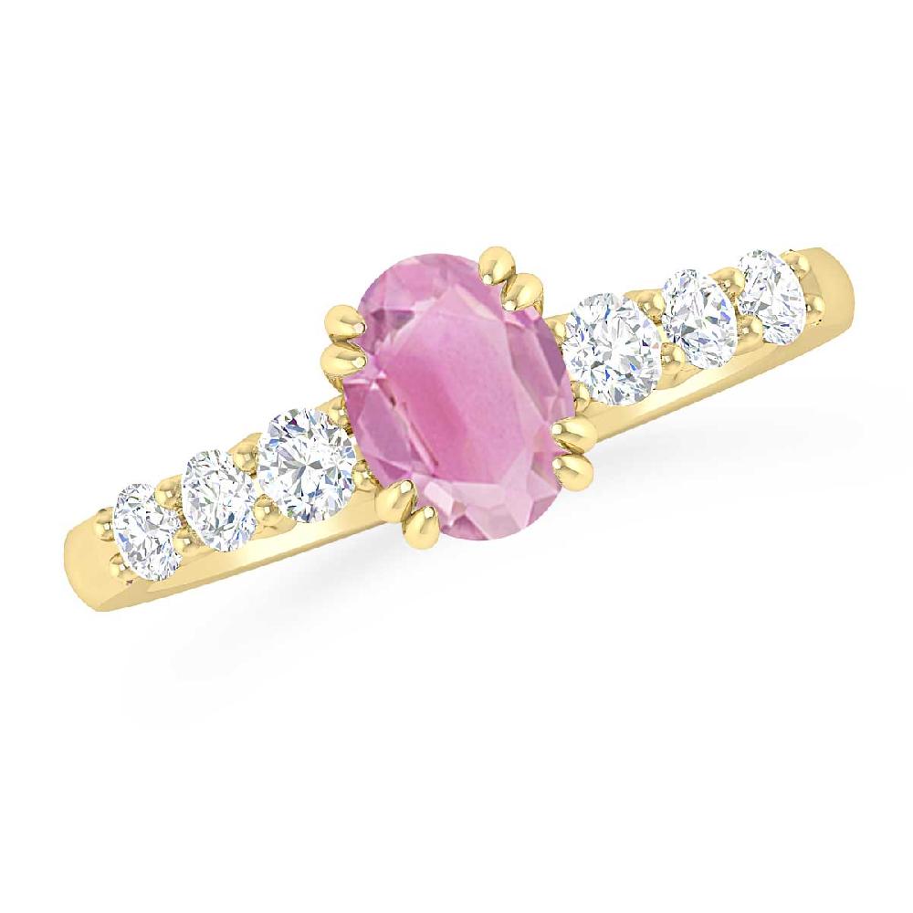 Yellow Gold - Pink Tourmaline