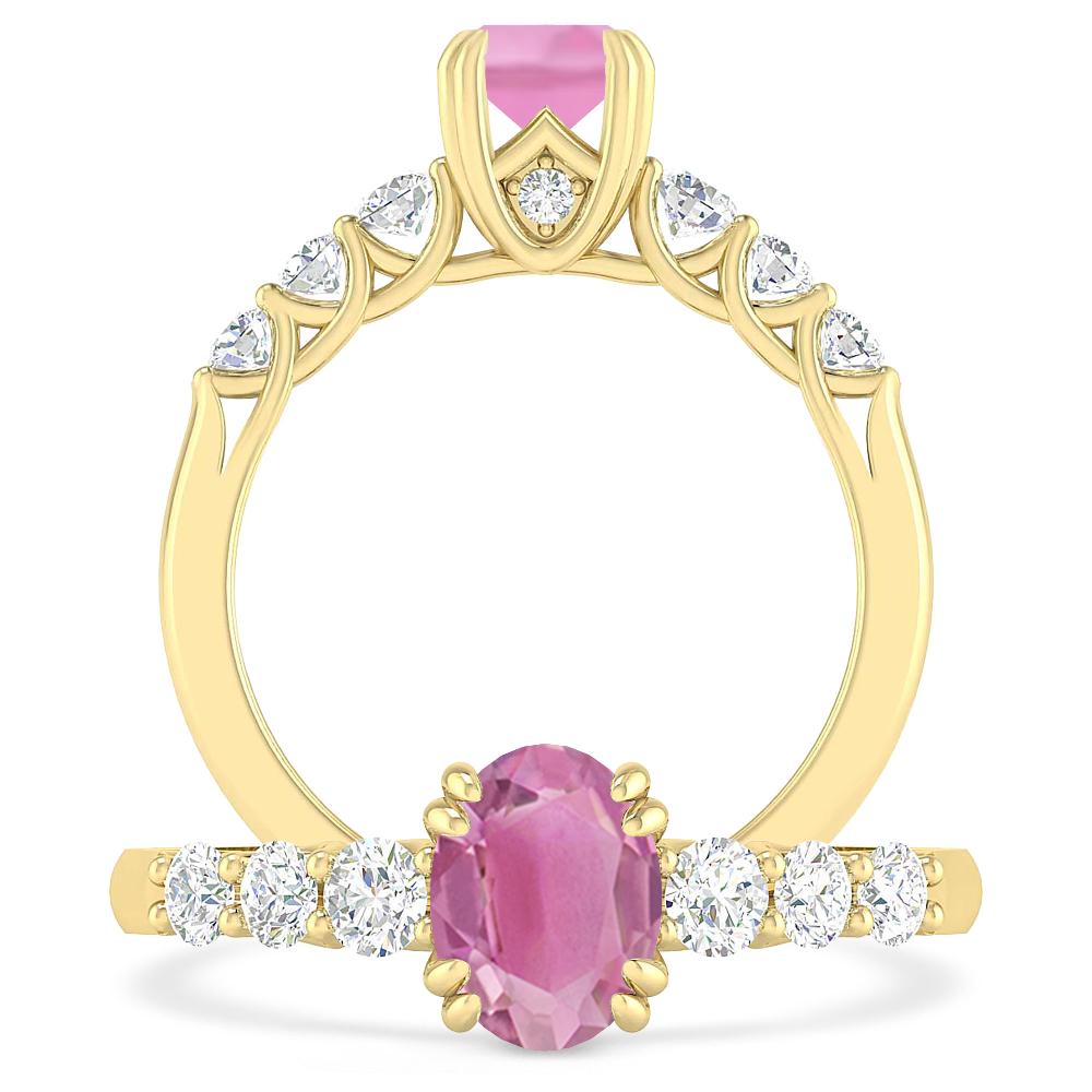 Yellow Gold - Pink Tourmaline