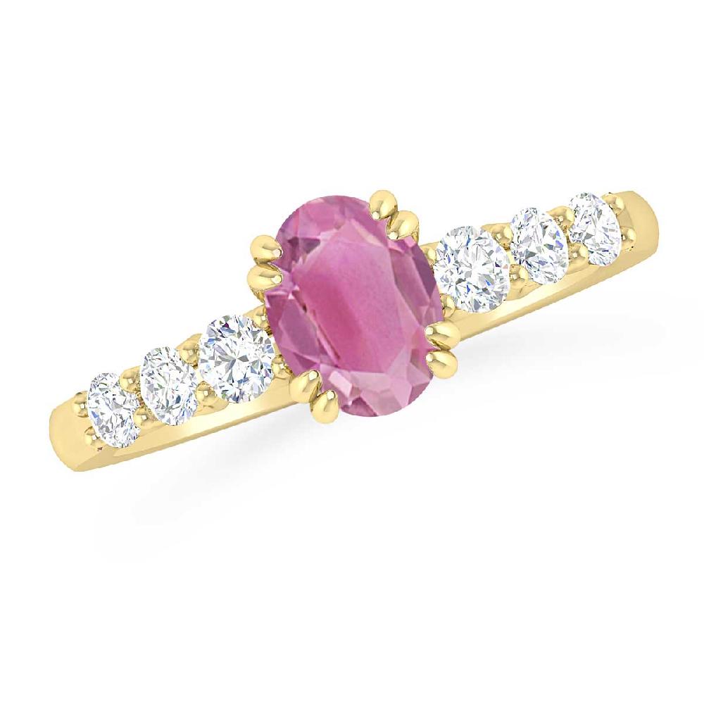 Yellow Gold - Pink Tourmaline