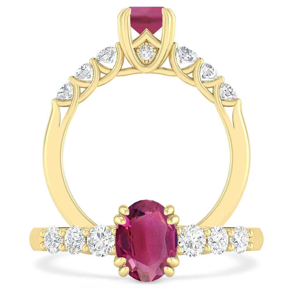 Yellow Gold - Pink Tourmaline