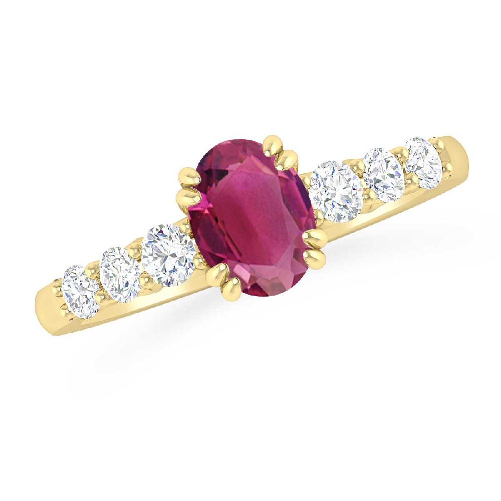 Yellow Gold - Pink Tourmaline