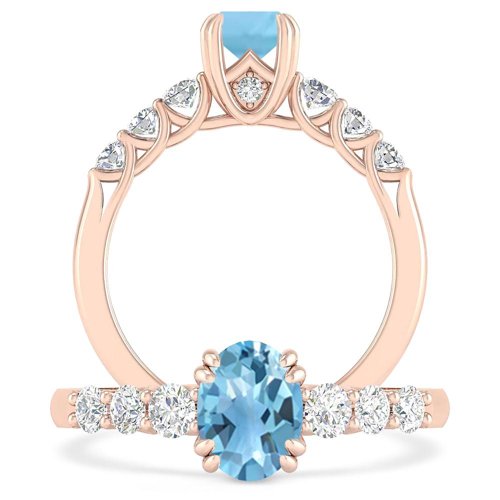 Rose Gold - Blue Topaz