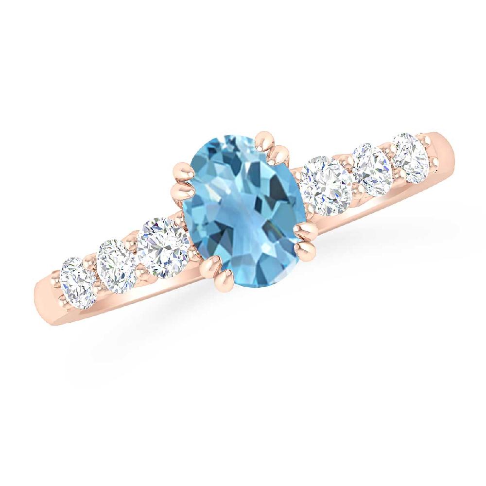 Rose Gold - Blue Topaz