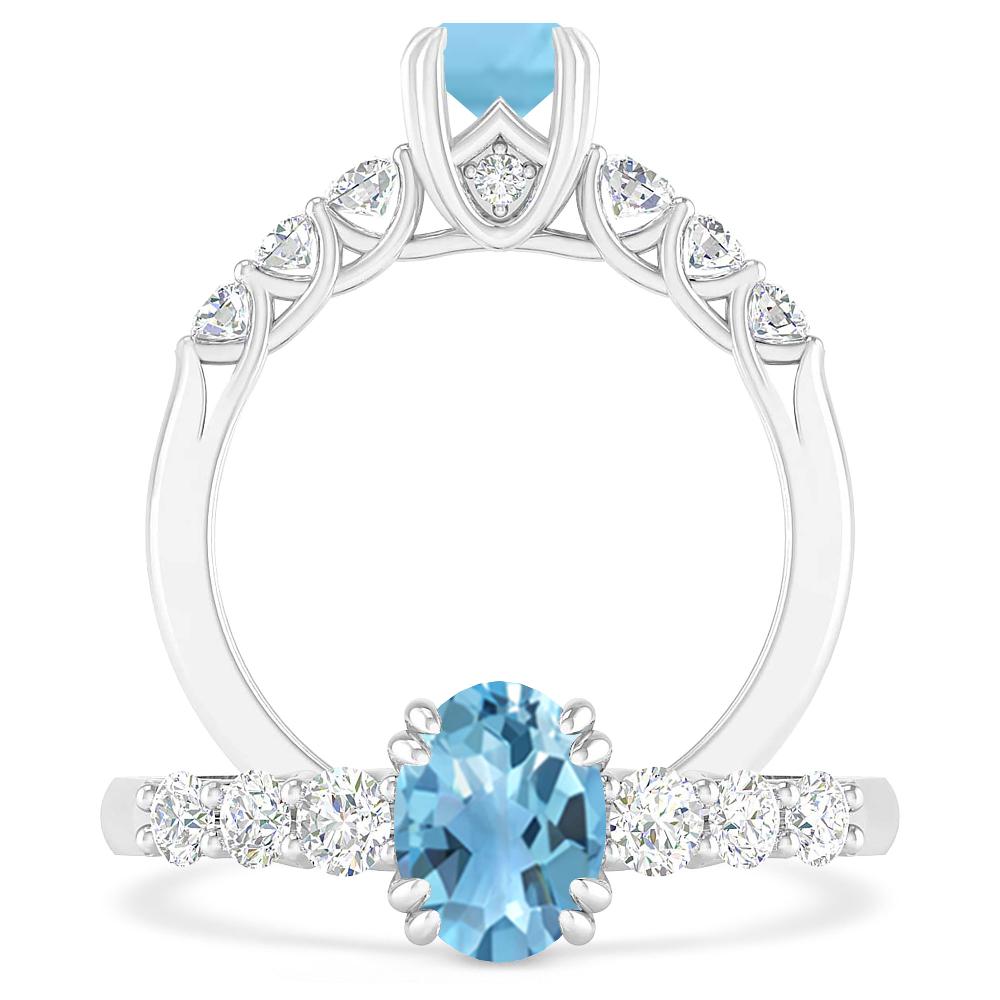 White Gold - Blue Topaz