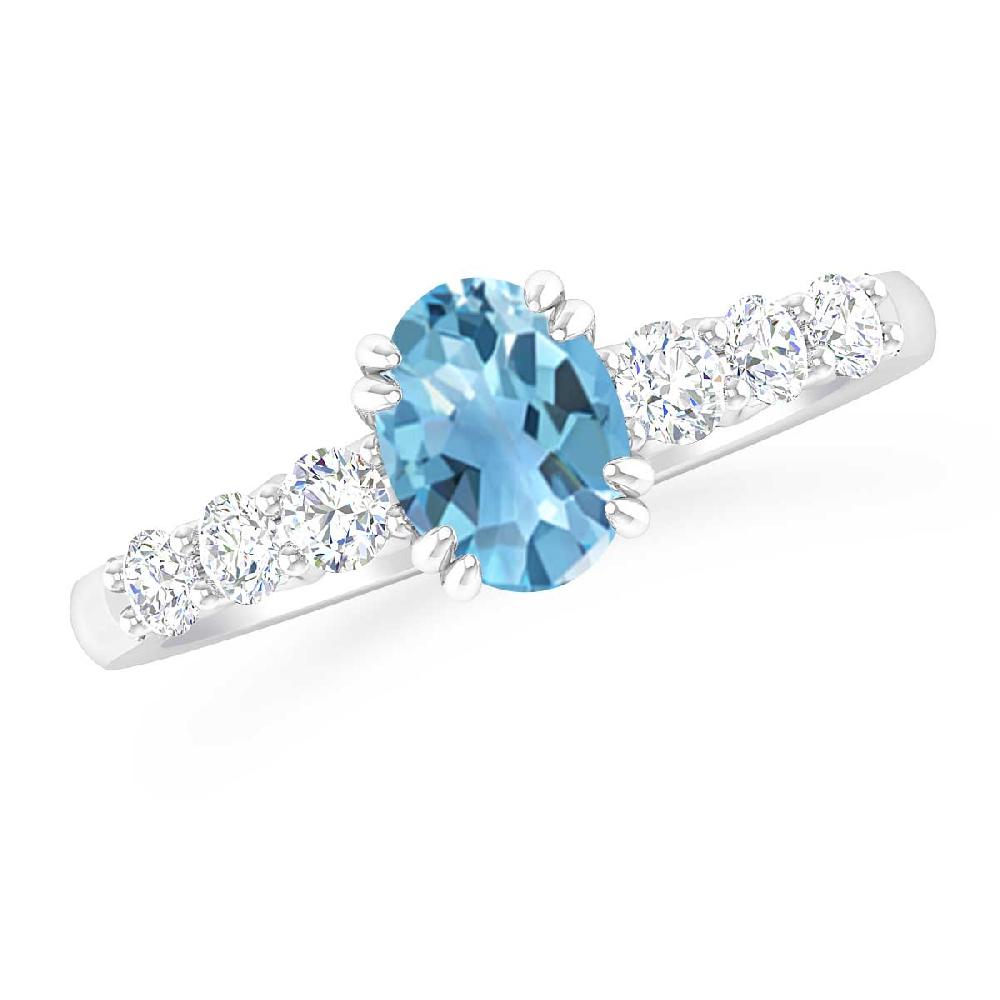 White Gold - Blue Topaz