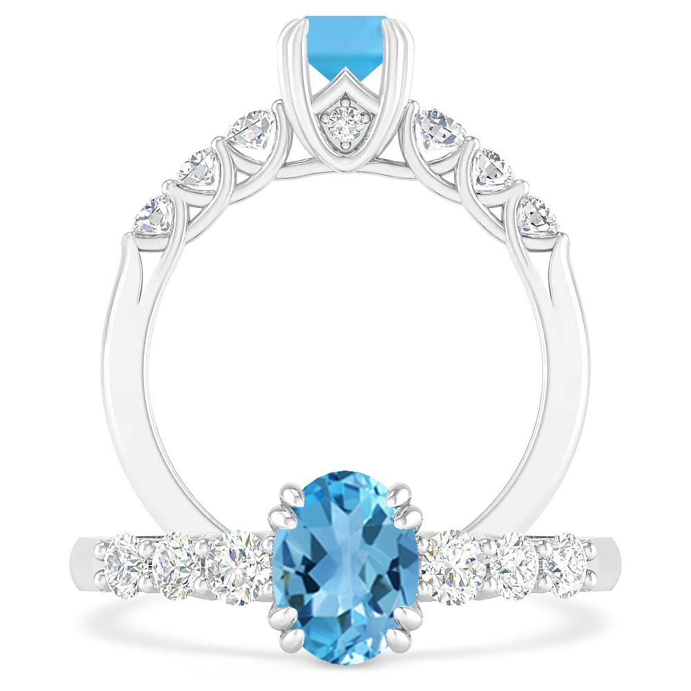 White Gold - Blue Topaz