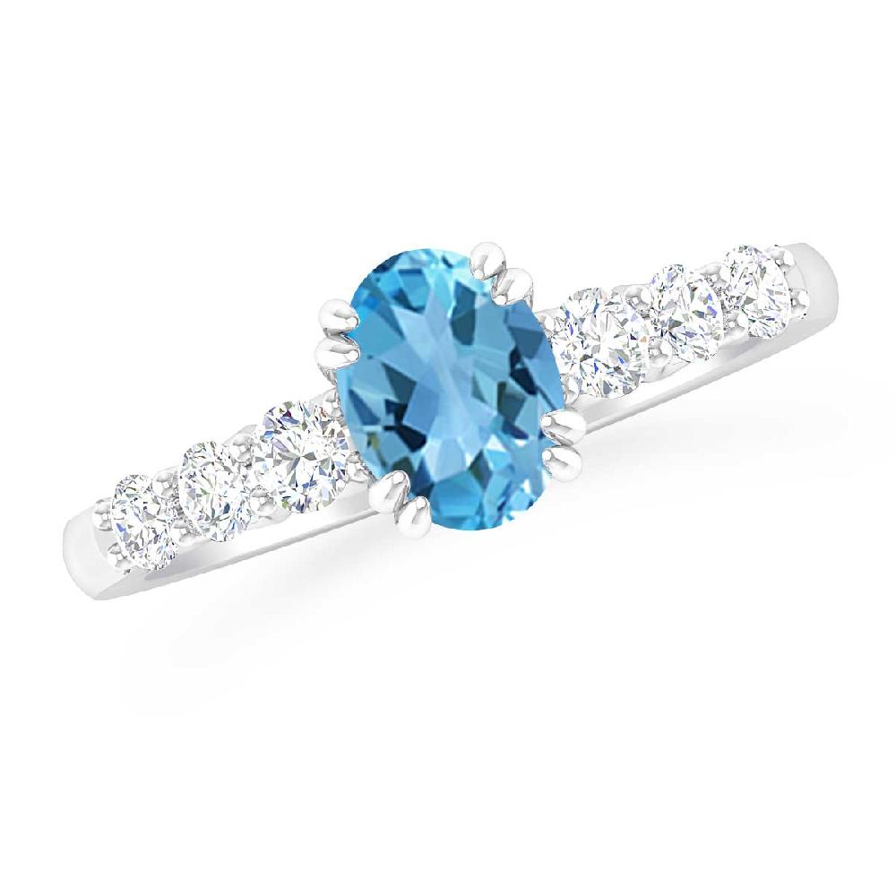 White Gold - Blue Topaz