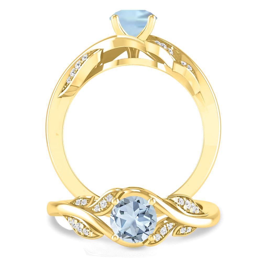 Yellow Gold - Aquamarine