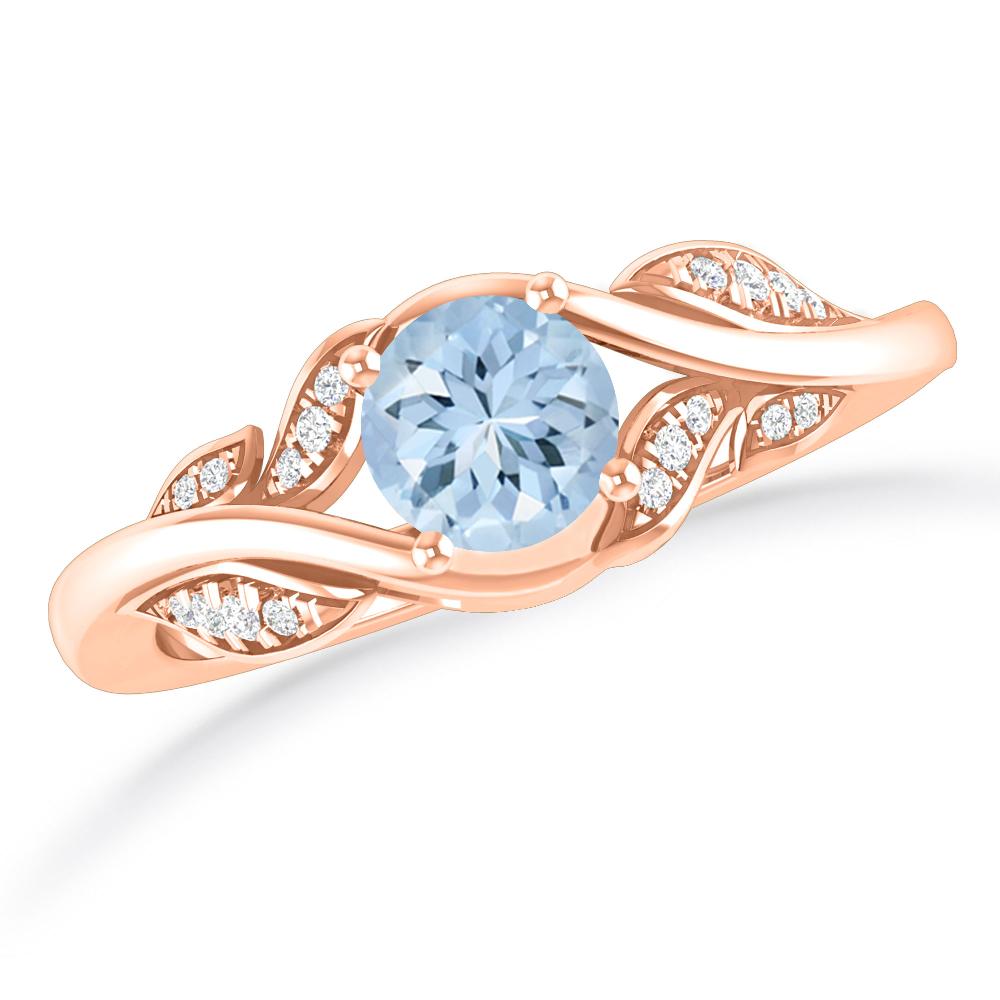 Rose Gold - Aquamarine