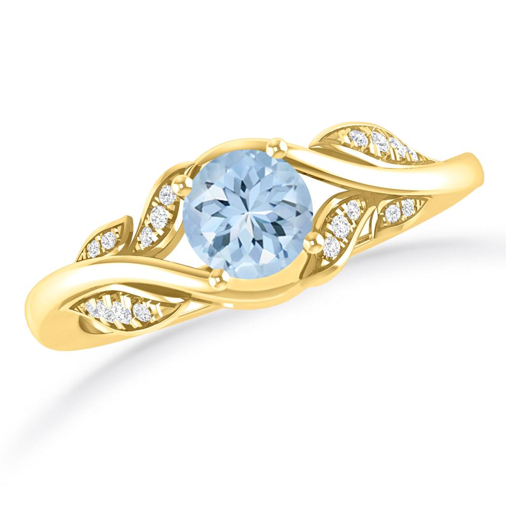 Yellow Gold - Aquamarine