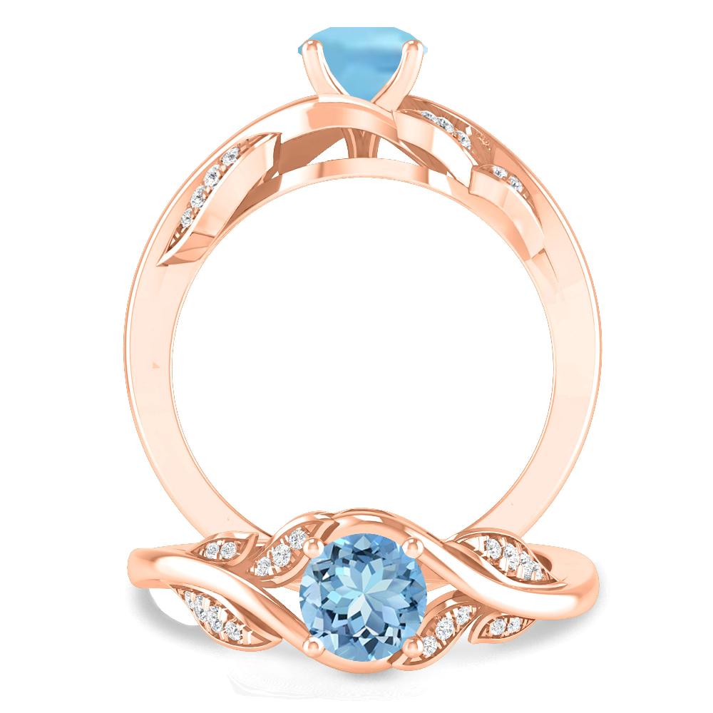 Rose Gold - Aquamarine