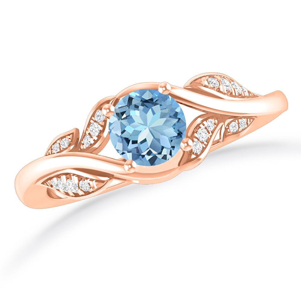 Rose Gold - Aquamarine