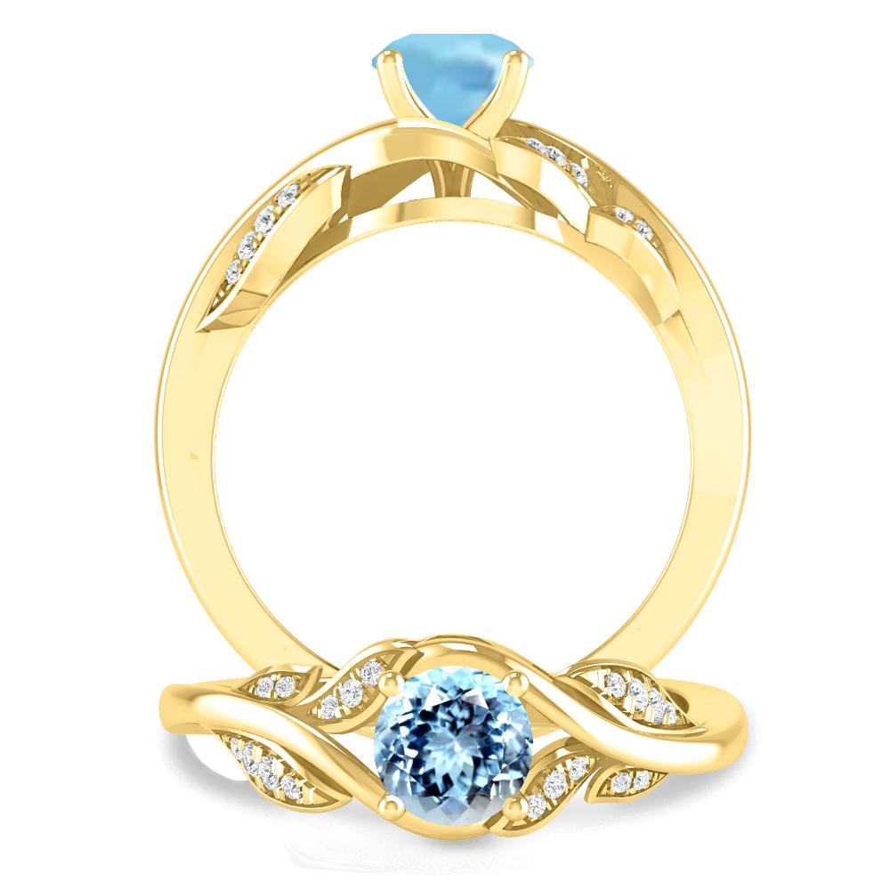 Yellow Gold - Aquamarine