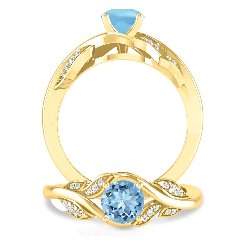 Yellow Gold - Aquamarine