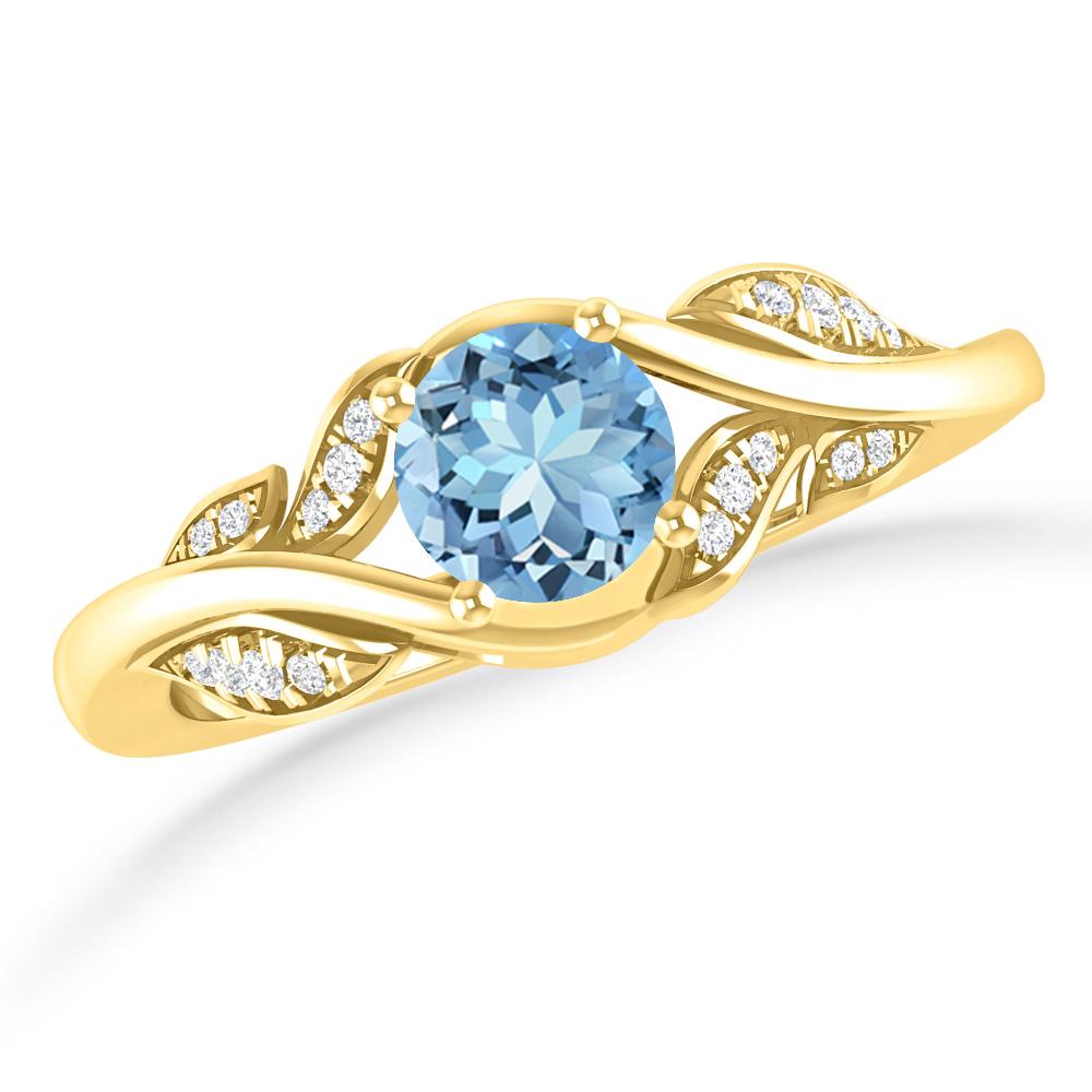 Yellow Gold - Aquamarine