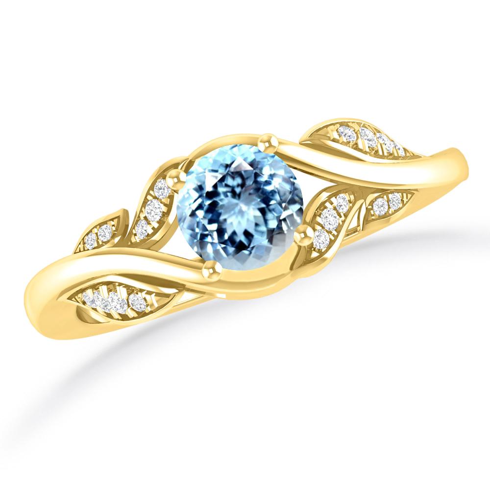 Yellow Gold - Aquamarine