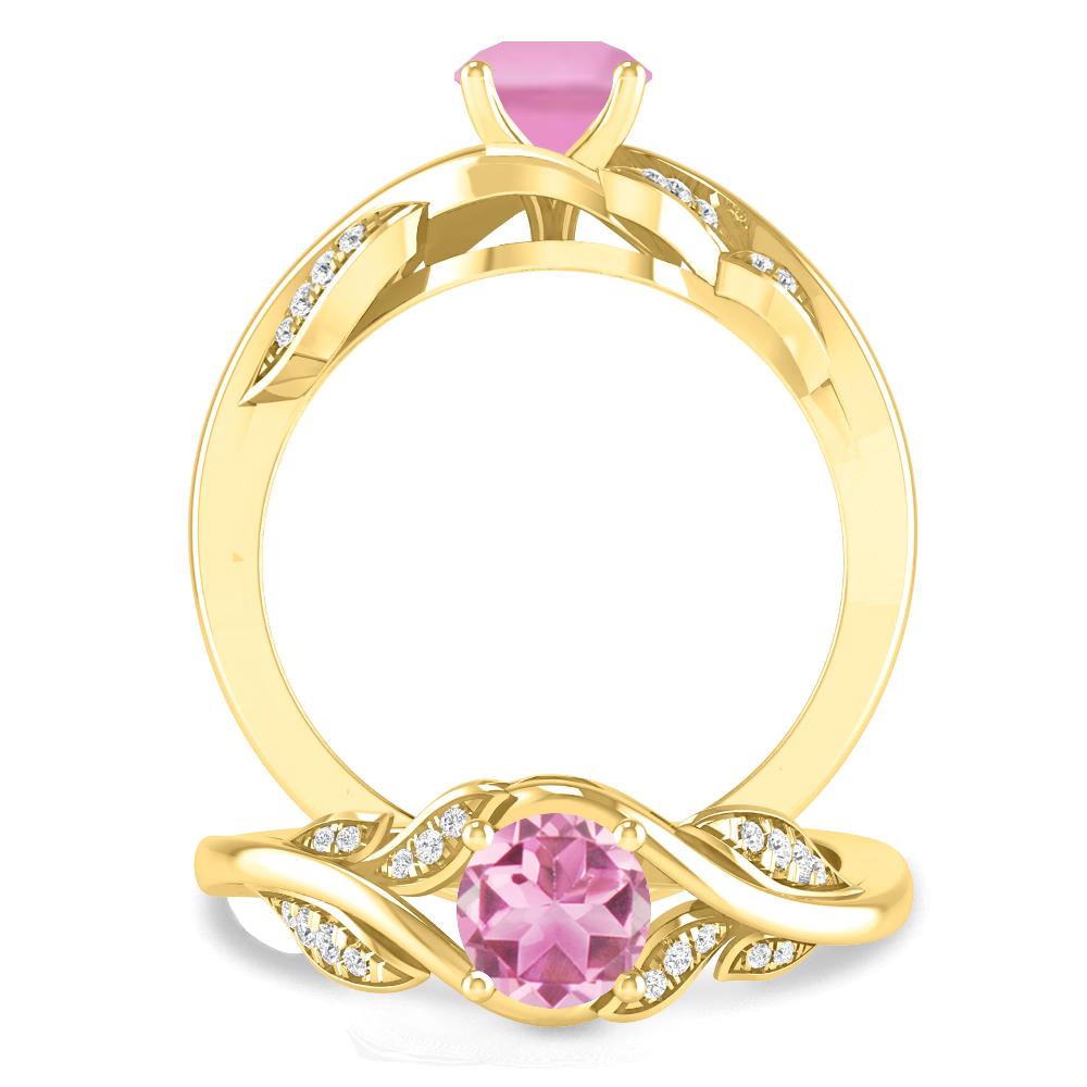 Yellow Gold - Pink Tourmaline