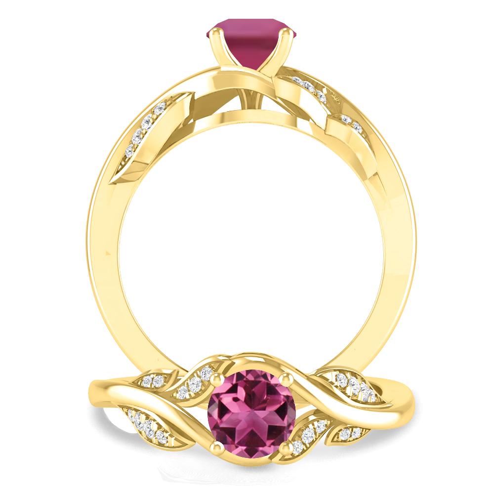 Yellow Gold - Pink Tourmaline