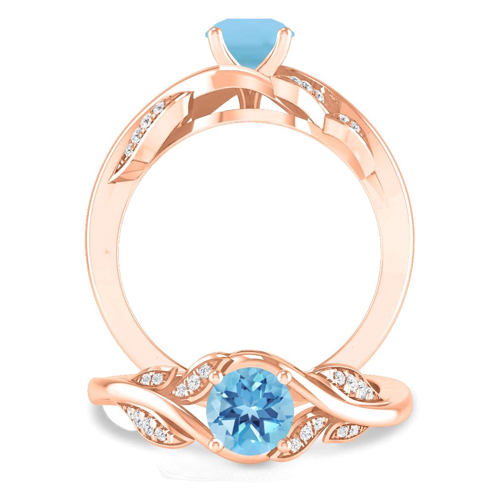 Rose Gold - Blue Topaz