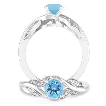 White Gold - Blue Topaz