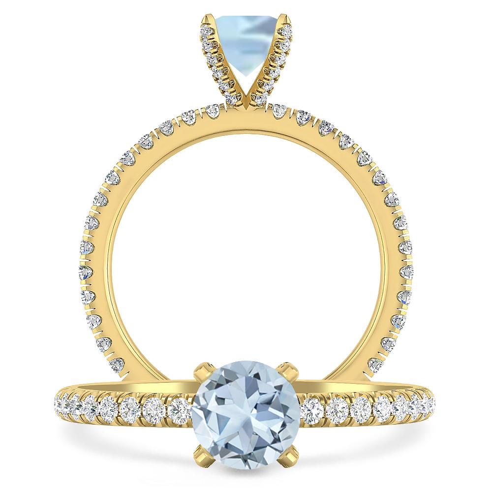 Yellow Gold - Aquamarine