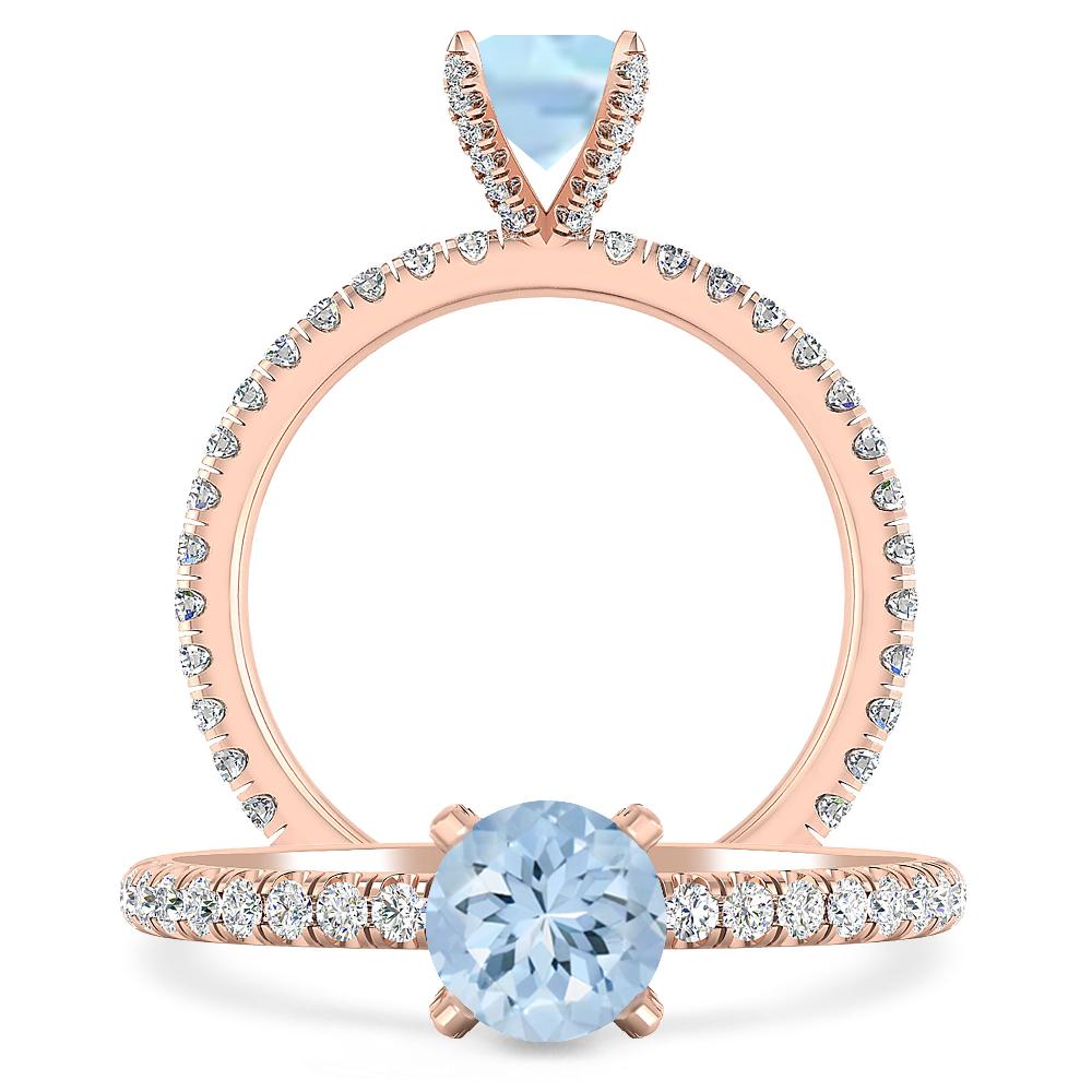 Rose Gold - Aquamarine