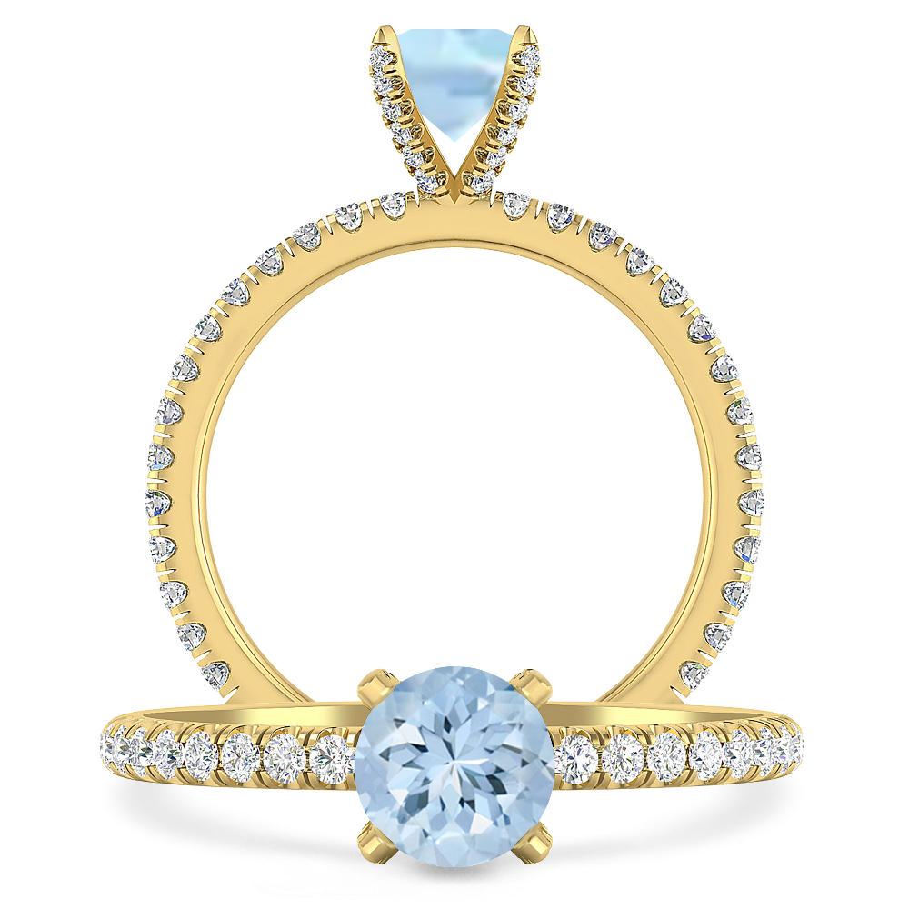 Yellow Gold - Aquamarine