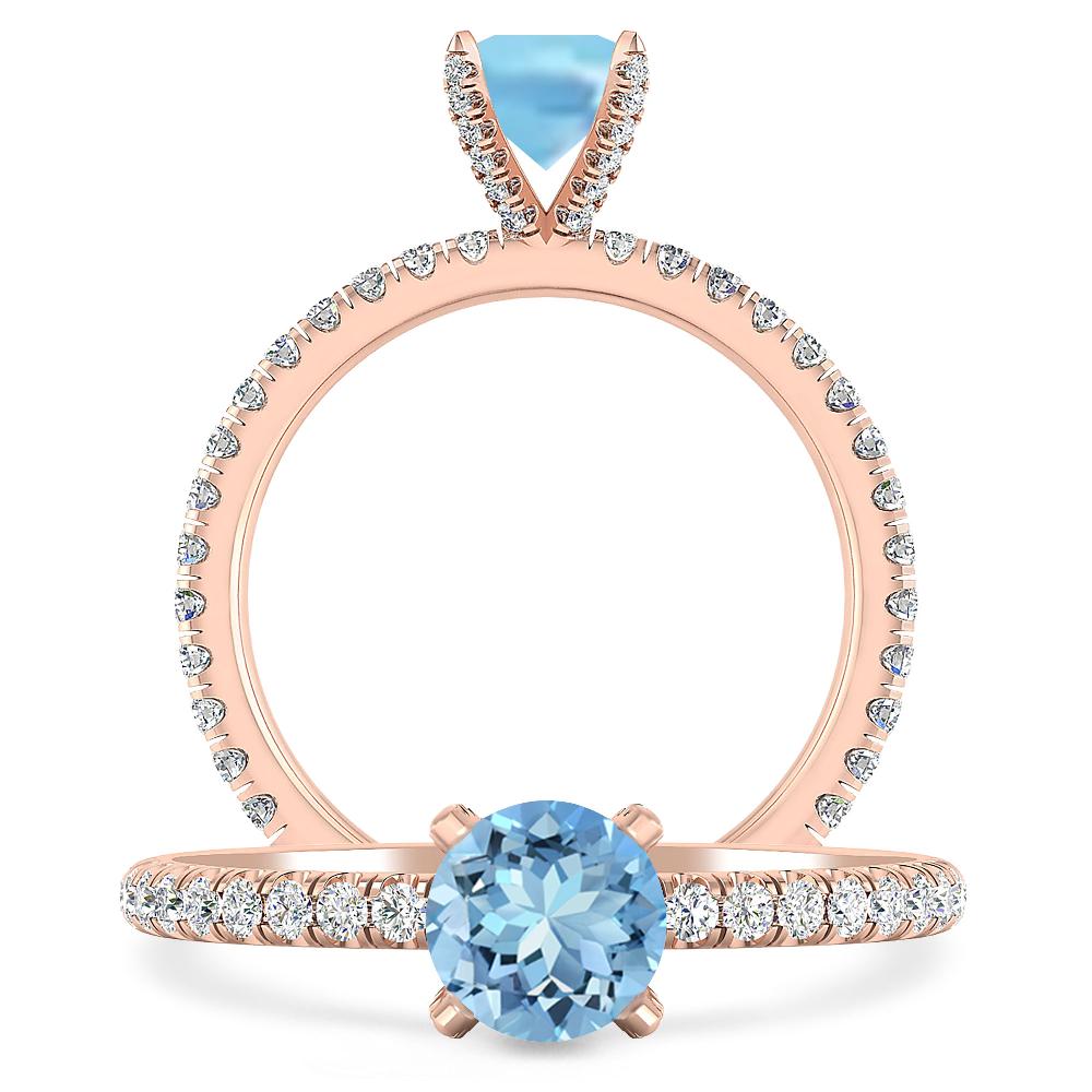 Rose Gold - Aquamarine