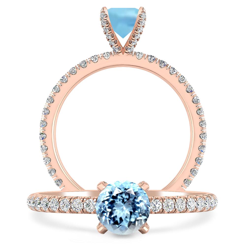 Rose Gold - Aquamarine