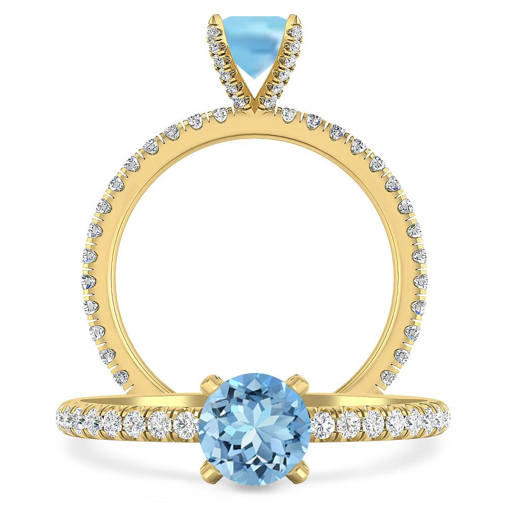 Yellow Gold - Aquamarine