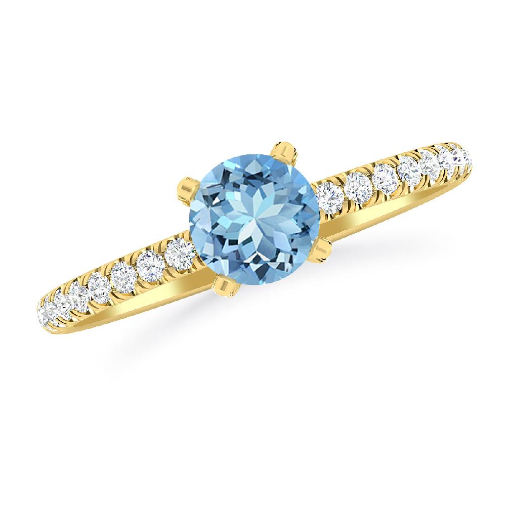 Yellow Gold - Aquamarine