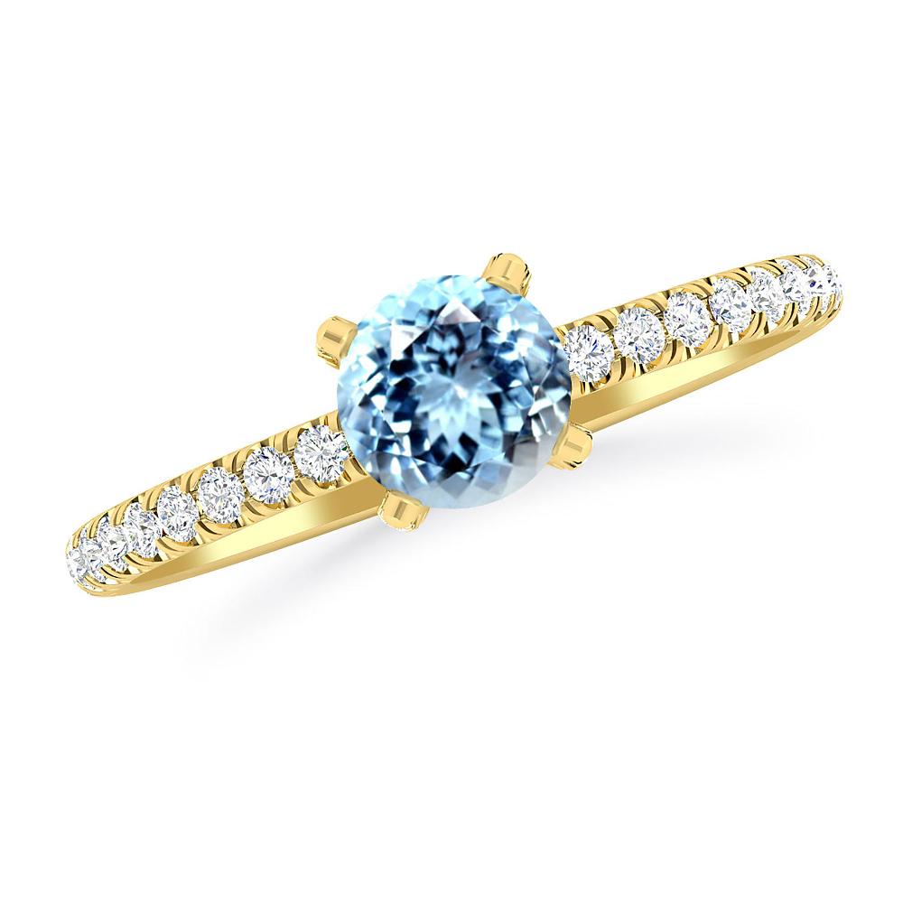 Yellow Gold - Aquamarine