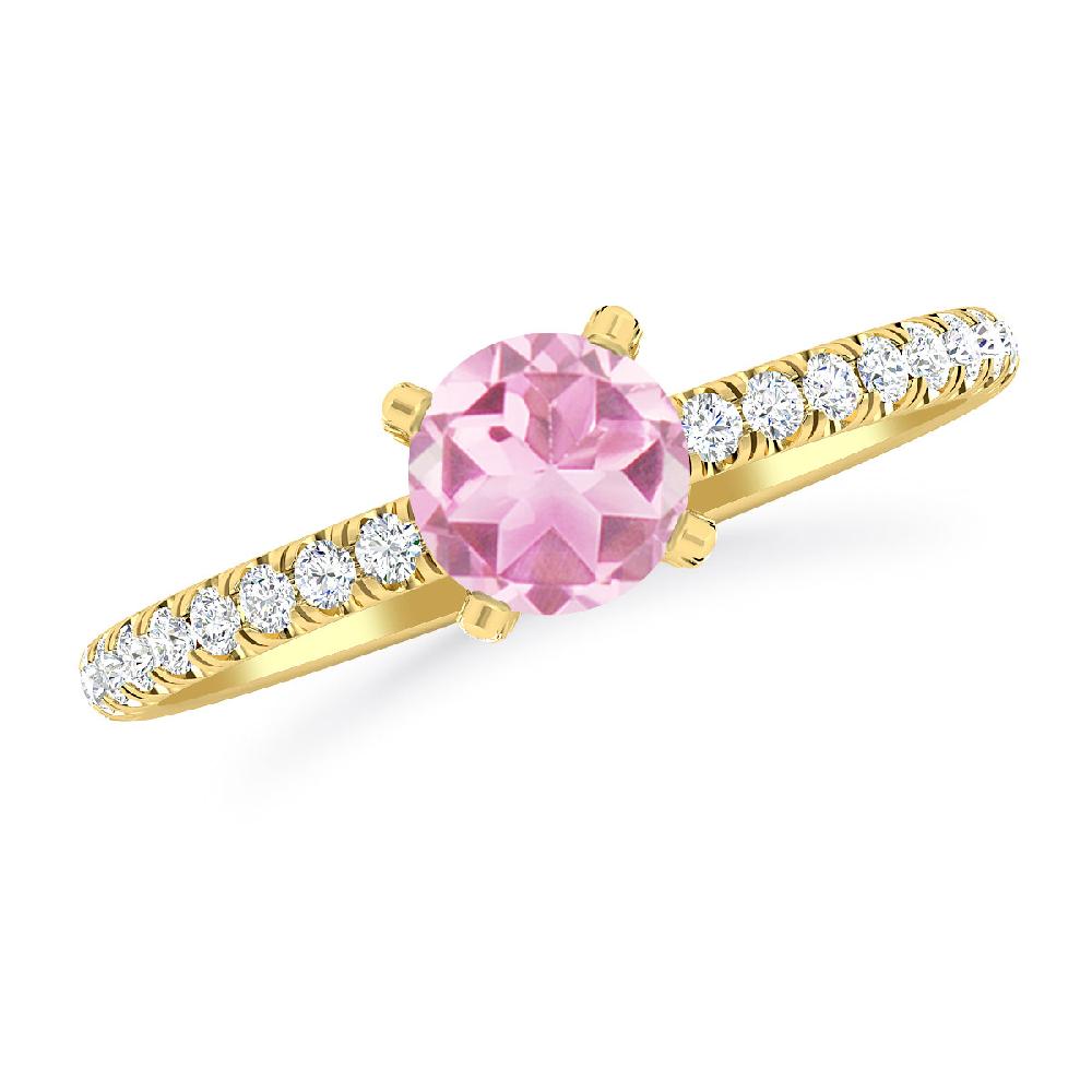 Yellow Gold - Pink Tourmaline