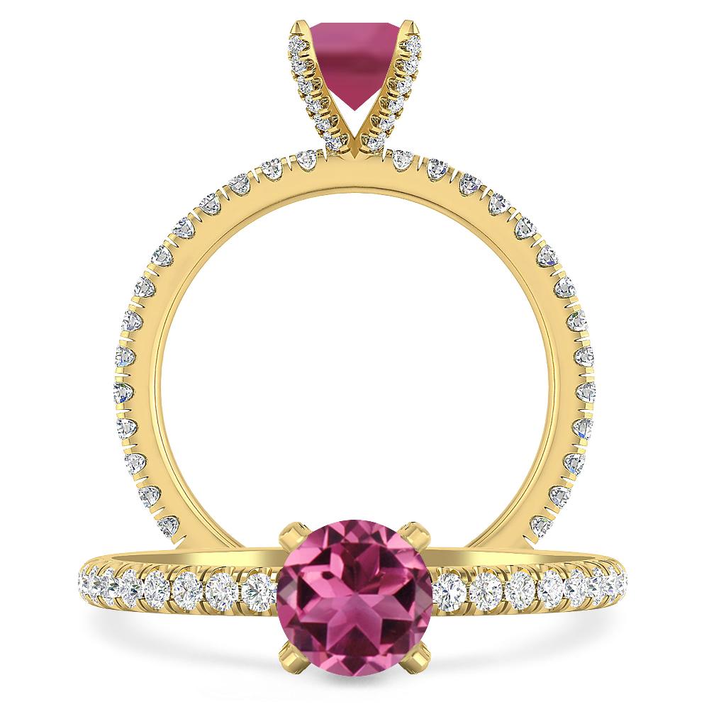 Yellow Gold - Pink Tourmaline