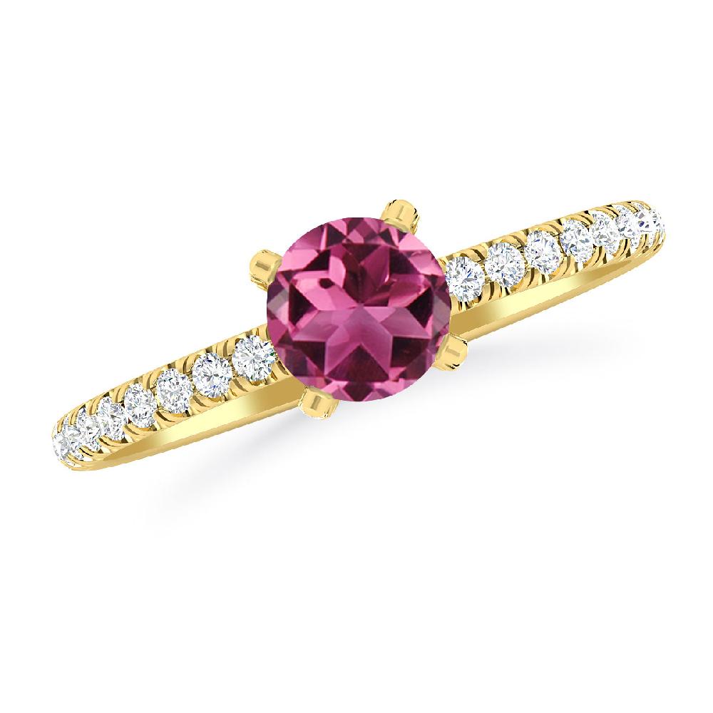 Yellow Gold - Pink Tourmaline