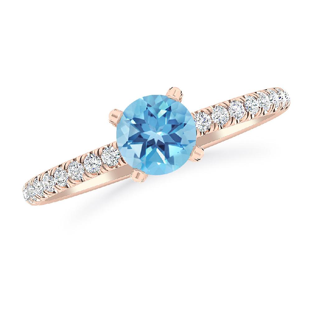 Rose Gold - Blue Topaz