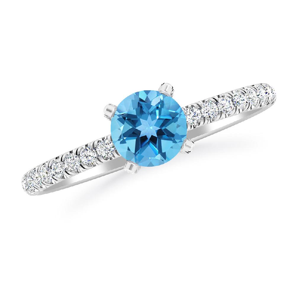 White Gold - Blue Topaz