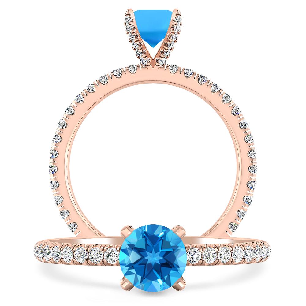 Rose Gold - Blue Topaz