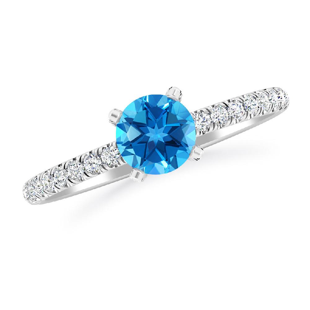 White Gold - Blue Topaz