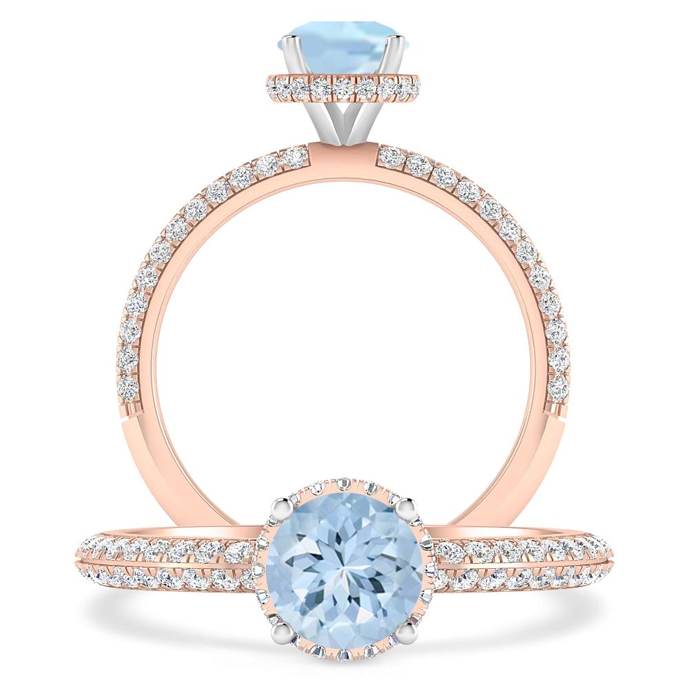 Rose Gold - Aquamarine