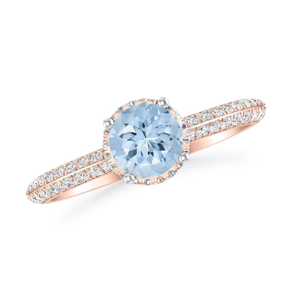 Rose Gold - Aquamarine