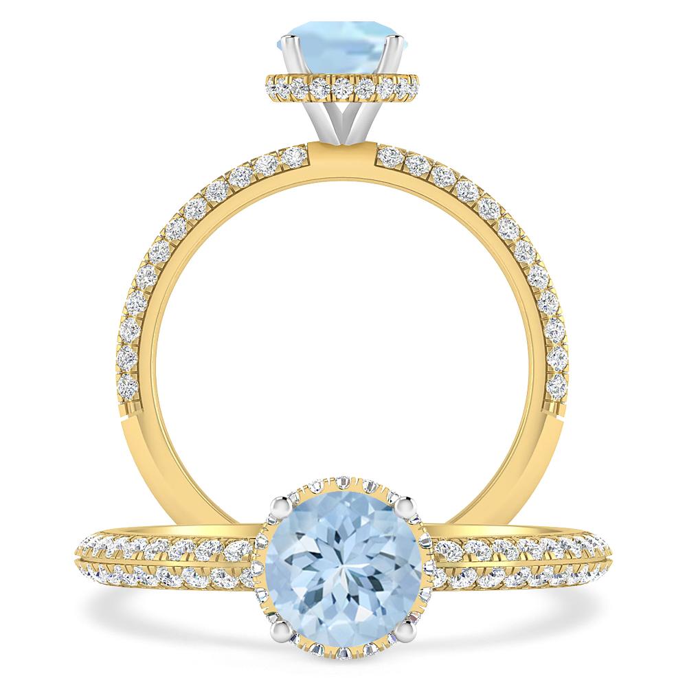 Yellow Gold - Aquamarine