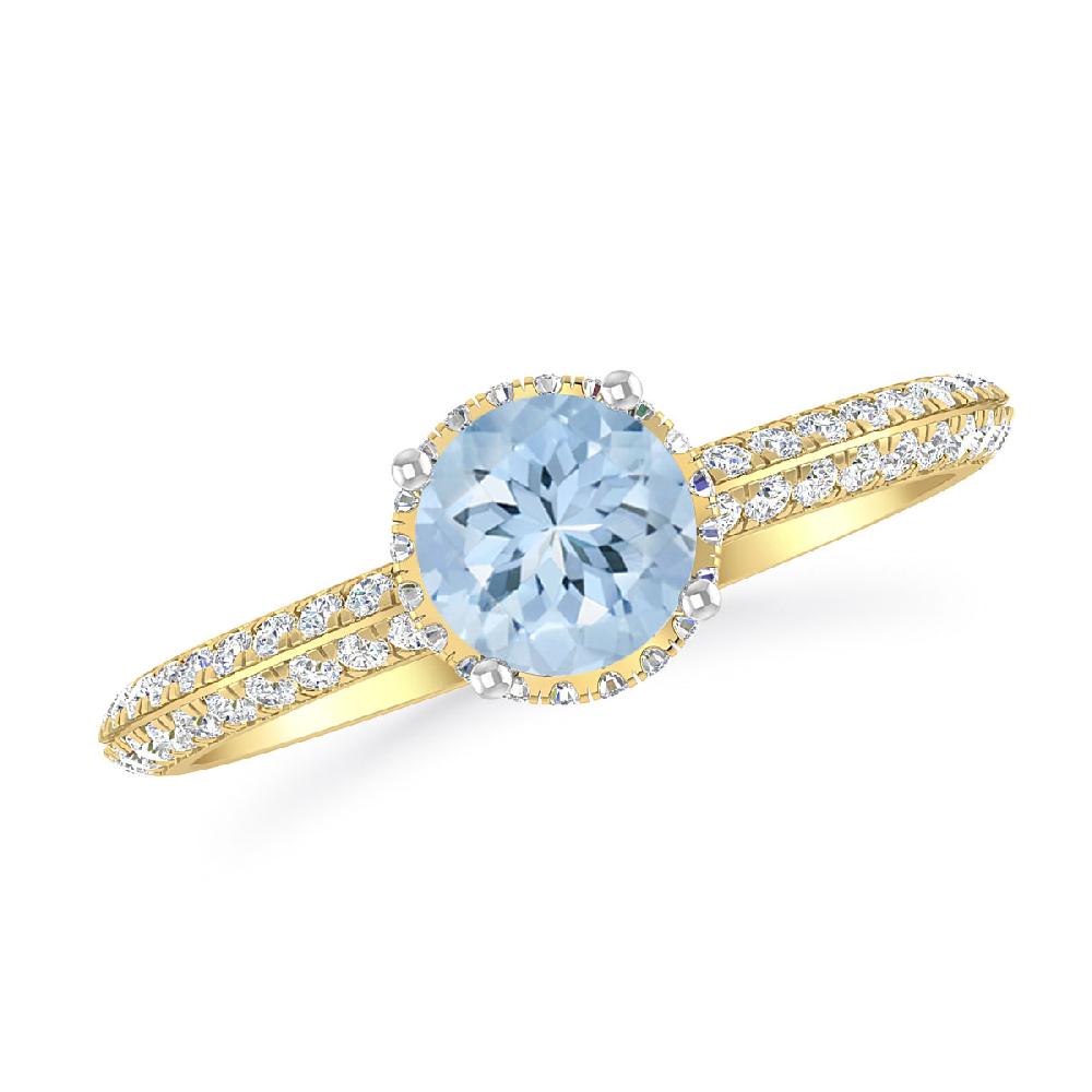 Yellow Gold - Aquamarine