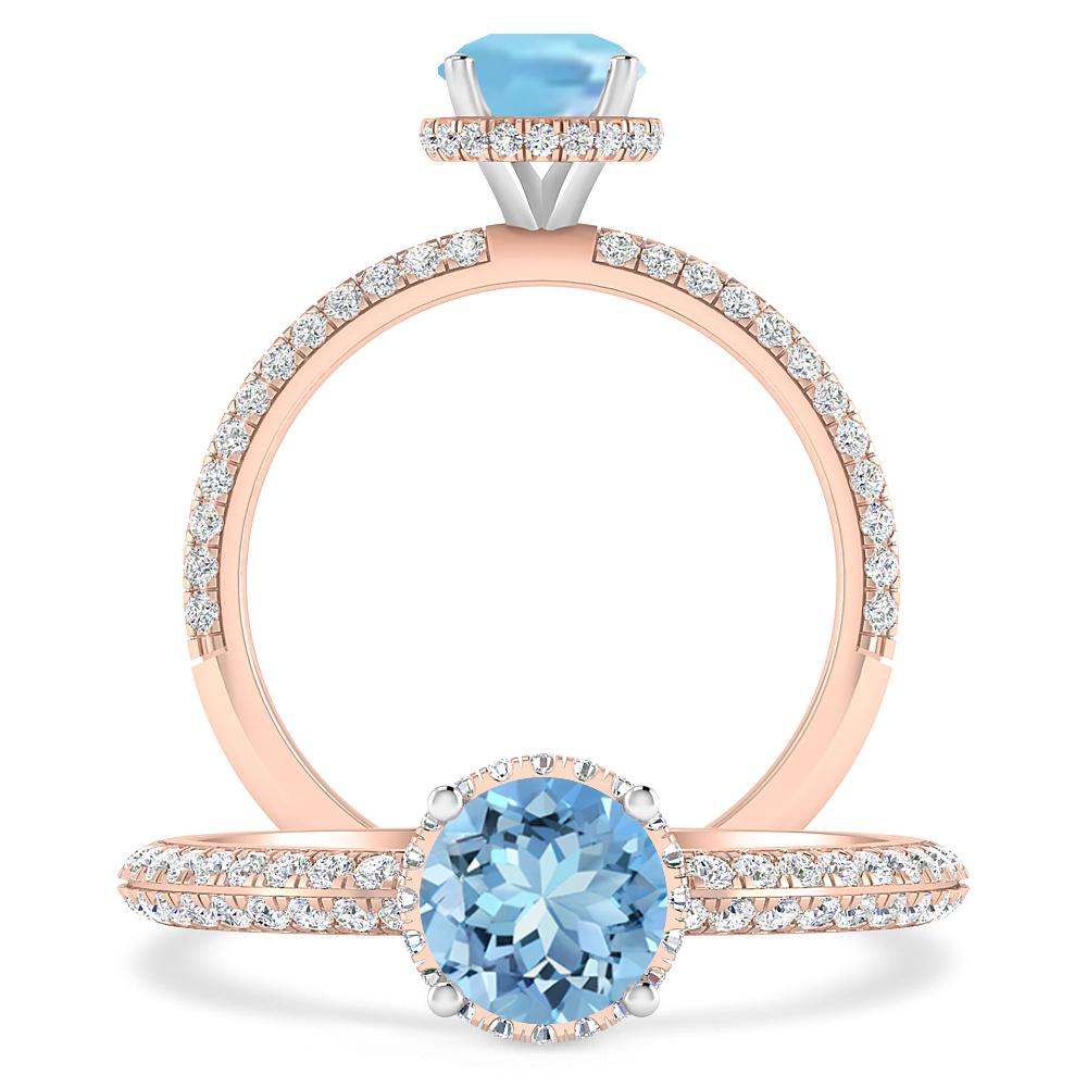 Rose Gold - Aquamarine