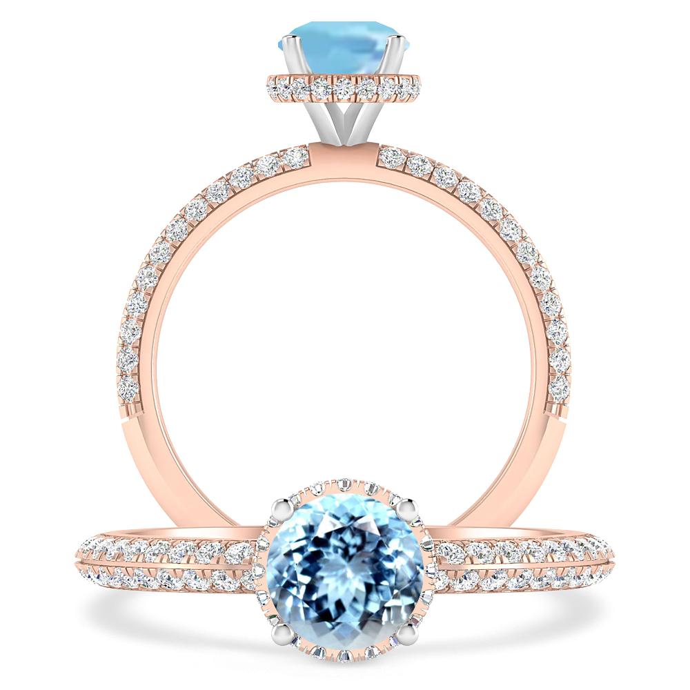 Rose Gold - Aquamarine