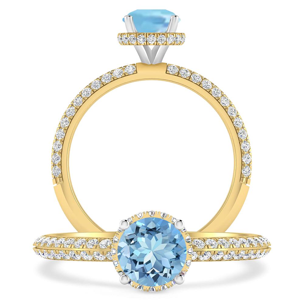 Yellow Gold - Aquamarine