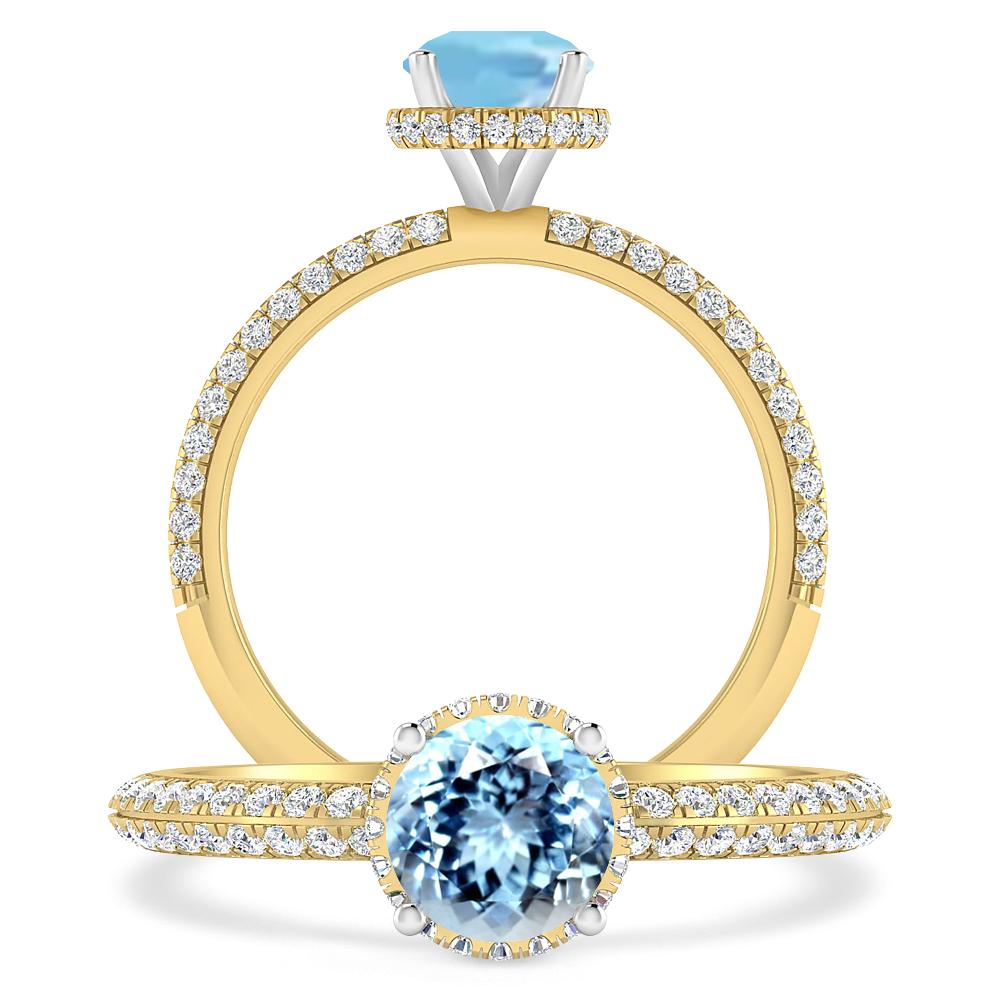 Yellow Gold - Aquamarine