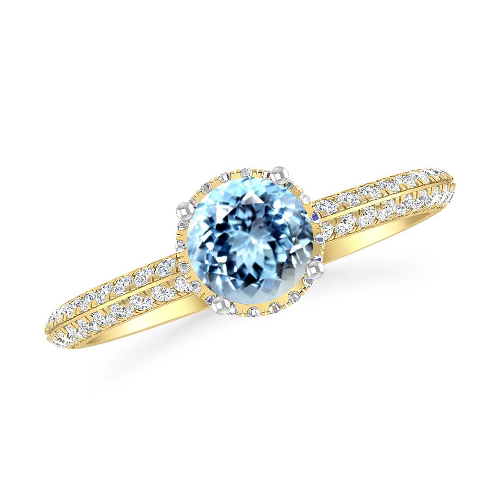 Yellow Gold - Aquamarine