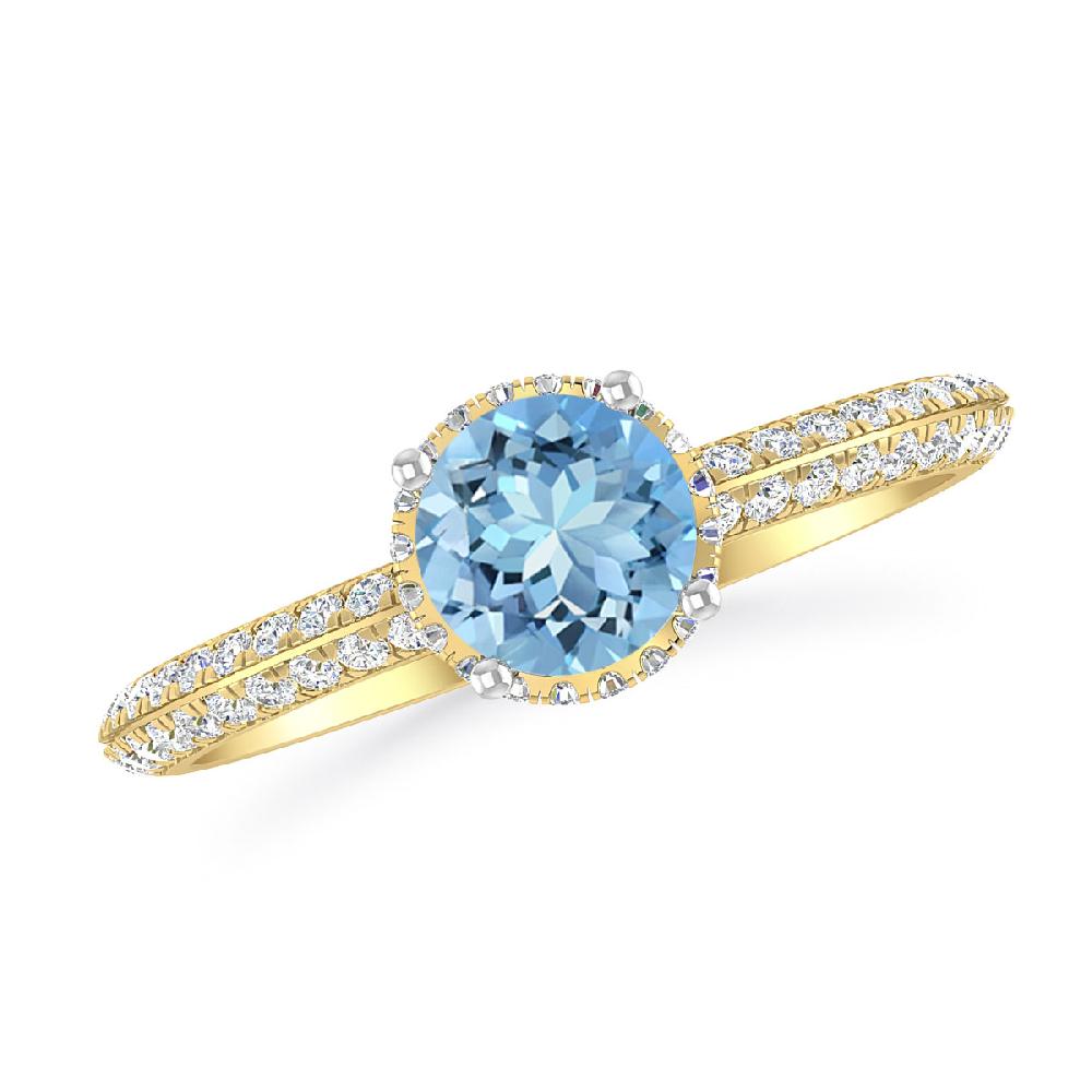 Yellow Gold - Aquamarine