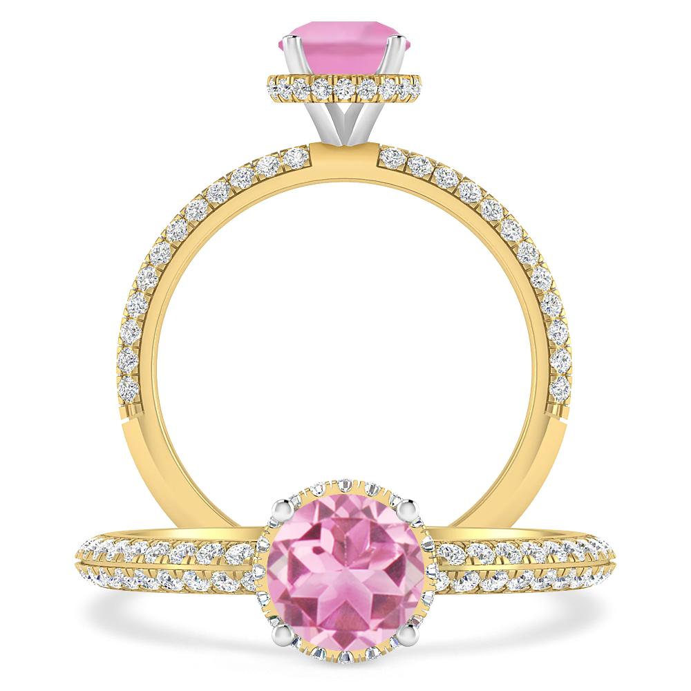 Yellow Gold - Pink Tourmaline